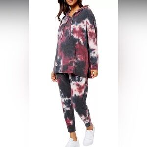 Chaser maternity tie dye hoodie sweatshirt and jogger pant - sold as set size xs